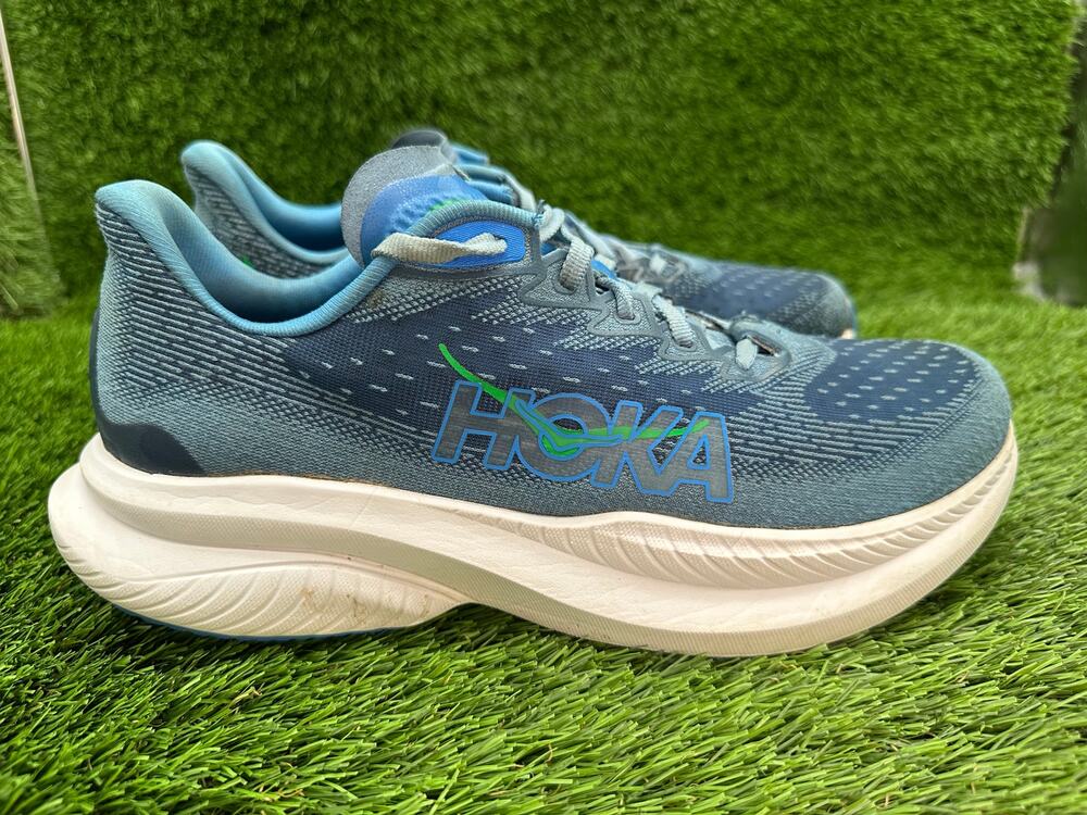 Hoka One One Mach 6 1147790-DHN Athletic Sneaker Men's 8.5D Blue Jacquard Sports